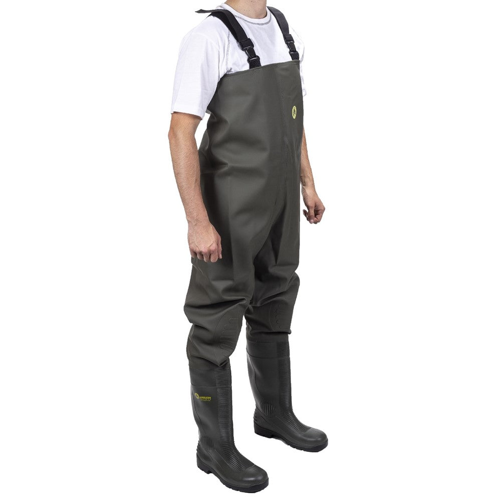 Steel toe outlet cap waders