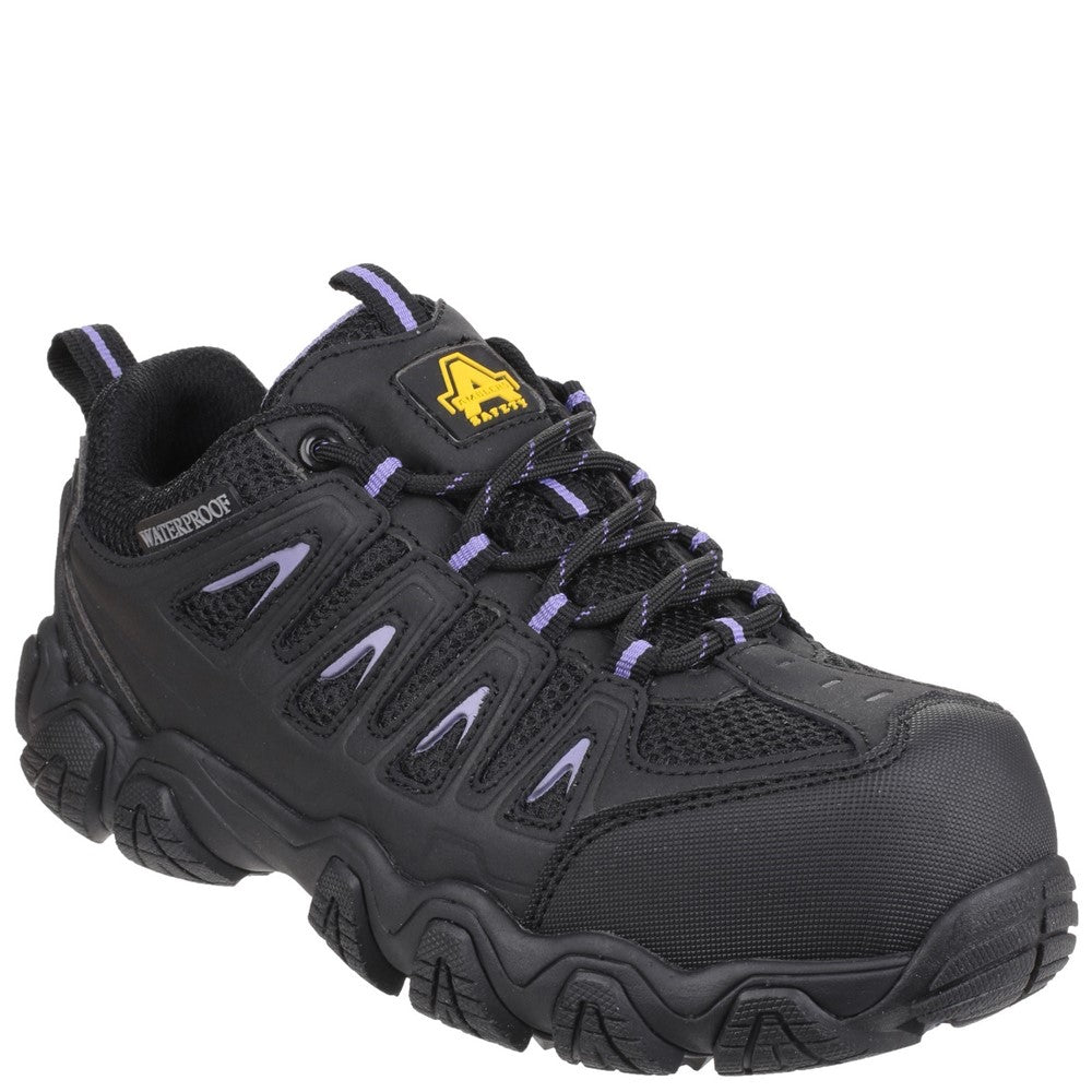 Women s Black AS708 Waterproof Non Metal Ladies Safety Trainer Amblers Safety UK