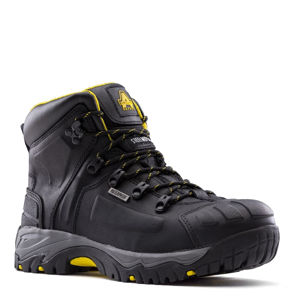 Unisex Black AS803 Waterproof Wide Fit Safety Boot – Amblers Safety UK